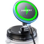 ショッピング携帯充電器 スマホホルダー 車 ワイヤレス充電 マグネット15W急速充電+真空吸盤の最強コンビ安定性拔群 車 スマホスタンド【超強磁力】24×N55磁石