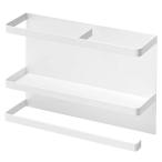 山崎実業(Yamazaki) マグネット キッチンペーパー & ラップホルダー ホワイト 約W29XD8XH20cm タワー キッチンペーパーホ