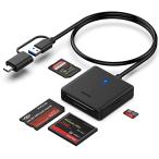 BENFEI メモリカードリーダー 4in1 USB-C/USB - SD/TF(Micro SD)/ MS/CFカードリーダーアダプター メモ