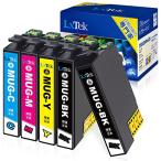 LxTek MUG-4CL 互換インクカートリッジ エプソン(Epson)用 MUG マグカップ インク 4色セット+黒1本(合計5本) 大容