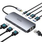 マルチモニター 3画面拡張 2つHDMI＋DP＋LAN Selore 8in1ドッキングステーション hdmi 2つ 4K対応 3画面出力
