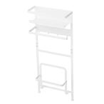 山崎実業(Yamazaki) 洗濯機横 マグネット収納ラック ホワイト 約W28×D11×H67cm プレート Plate ランドリーラック ラ