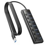 BENFEI USB 3.0 ступица 7 порт, супер тонкий портативный USB сплиттер ( примерно 1m кабель приложен ) - MacBook Pro/Air,Mac