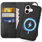 SHIELDON iPhone17 対応 手帳型ケース 2in1分離式 本革レザー 6.3インチ 5G カード収納 [RFIDブロッキング] 取