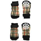 【送料無料、メール便・同梱不可】【パッケージ破れあり】ランジュ (L'ange) DOG SOCKS check beige M サイズ