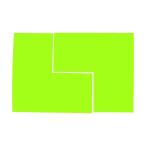 あすつく対応 「直送」 ＴＲＵＳＣＯ FLL502-Y 蛍光Ｌ字シール イエロー １シート２枚入 ５０ｘ１００ｘ１００ FLL502Y 粘着テープ