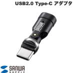 SANWA サンワサプライ USB2.0 Type-C アダプタ 540度回転 240W ブラック AD-USB34CCFBK