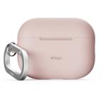 elago AirPods Pro 3 ケース シリコン SILICONE HANG CASE カラビナ付き Sand Pink