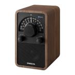 Sangean WR-304 FM / AMラジオ / Bluetooth 5.1対応 ウッドキャビネット製スピーカー ウォールナット-ブラック ネコポス不可 WR-304WALNUT-BLACK