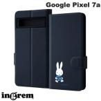 ショッピングキットカット ingrem イングレム Google Pixel 7a ミッフィー 手帳型レザーケース シンプル マグネット ミッフィー てくてく IJ-BGP7AELC1DN/MF69 ネコポス送料無料