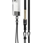 elago エラゴ CROSSBODY PHONE LANYARD クロスボディストラップ for SMART PHONE Black EL_SPASRNYCY_BK ネコポス不可