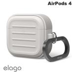 elago エラゴ AirPods 4 ARMOR CASE カラビナ付き シリコンケース Stone EL_AP4CSSCA0_ST