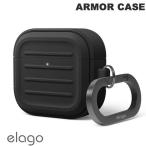 elago エラゴ AirPods 4 ARMOR CASE シリコンケース カラビナ付き Black EL_AP4CSSCA0_BK ネコポス不可