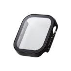 エレコム ELECOM Apple Watch 42mm Series 11 / 10 フルカバーケース プレミアムガラス 高透明 防水 ブラック AW-24BFCGEBK