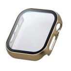 エレコム ELECOM Apple Watch 42mm Series 11 / 10 フルカバーケース プレミアムガラス 高透明 メタリック ゴールド AW-24BFCGPGD
