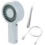 エレコム ELECOM ECLEAR ハンディファン リチウムイオン電池 5段階調整 コンパクトモデル ストラップ付 Type-C充電 グリーン FAN-U261GN