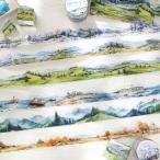 ko Large . материалы roll наклейка гора .. море снежные горы пейзаж декорации Junk journal античный Vintage retro за границей PET лента 