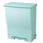 ぼん家具 ゴミ箱 日本製 ダストボックス ふた付き ワイド ペダル式 くずかご Aブルーグリーン
