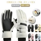 スキーグローブ 5本指 スキー手袋 グローブ スノボ キッズ ジュニア 子供 スノーグローブ 防水 スマホ対応 ポケット付き 防寒 撥水 裏起毛 スキ
