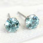 Yahoo! Yahoo!ショッピング(ヤフー ショッピング)ピアス レディース シンプル プラチナ ブルージルコン 5.0mm