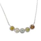 ネックレス ダイヤモンド レディース 18金 18k K18 ダイヤ カラーダイヤ ラインネックレス 0.4カラットアップ diamante ディアマンテシリーズ