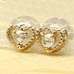 ピアス ダイヤモンド ローズカット レディース 18金 18k K18 ゴールド ハートデザイン