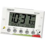 RHYTHM( ритм ) 8RZ166MS03 белый Snoopy цифровой радиоволны глаз ... часы электронный звук сигнализация snooze термометр-гигрометр календарь 