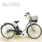 電動自転車 中古 ママチャリ ヤマハ PAS With パス ウィズ シルバー 26インチ KD065 電動アシスト自転車 神戸