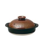 ショッピング土鍋 菊花飴釉 土鍋 日本製・萬古焼 《直火OK》 (4200-5070) 入数:10