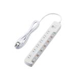 ELECOM エレコム 省エネタップ/無灯個別スイッチ/雷ガード付/6個口/2.5m/ホワイト(T-K5B-2625WH)