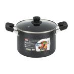 パール金属 カレー・シチューポット 22cm ガラス蓋付 IH対応 マーブルダイヤモンド ママディナーα HB-5896