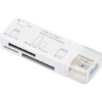 OHM オーム電機 USB Type-Aコネクタ接続 microSDカードリーダー(主要49メディア/USB3.2Gen1/ホワイト) PC-SCRWU303-W