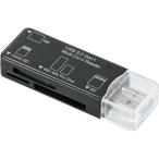 OHM オーム電機 USB Type-Aコネクタ接続 microSDカードリーダー(主要49メディア/USB3.2Gen1/ブラック) PC-SCRWU303ーK