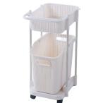ビータ(Vita) ラタン調樹脂ランドリーバスケット　2段　アイボリー TAN-277-2-IV