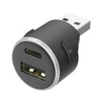 カシムラ イルミ付USB増設 USB-A1ポート+C1ポート 品番:DC061