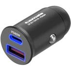 多摩電子工業 車載充電器 コンパクト USB-C×1ポート USB-A×1ポート ノートパソコン タブレット 超急速充電 PD65W(TKP147UCK)