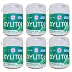  Lotte xylitol gum lime mint Family bottle 143g×6 piece set bottle chewing gum green. bottle 