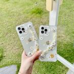 iphone12 ケース 韓国 iphone11 ケース iphonese ケース iphone12 mini ケース iphone xs xr ケース TPU フラワー 花 スマイル ニコちゃん チェーン