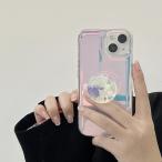  смартфон кейс iphone14 кейс Корея iphone13 кейс iphone12 кейс мобильный ke-siphone15 кейс силикон рукоятка подставка прозрачный Aurora женский 