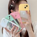 スマホケース iphone13 ケース 韓国 iphone12 ケース 携帯ケース iphone11 ケース iphone se ケース TPU 2way 無地 クリア カラー くり抜き