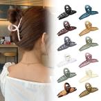 ヘアクリップ ヘアアクセサリー バンスクリップ 髪留めクリップ ヘアアクセ アクセサリー ヘアーアクセサリー 韓国 大きめ くすみ 無地 ウェーブ 透明