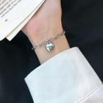 Yahoo! Yahoo!ショッピング(ヤフー ショッピング)アクセサリー ブレスレット レディース 韓国 シンプル お洒落 デイリー 結婚式 シルバー シルバーハートモチーフチェーンブレスレット