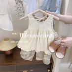 子供服 女の子 夏服 韓国子供服 セットアップ 上下セット 130センチ 綿 tシャツ ズボン ガウチョパンツ ショートパンツ 韓国子供服 トップス ボトムス ジュニア