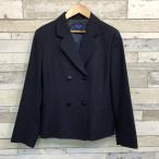 [ разряд B] двубортный костюм MICHEL KLEIN 165A тонкий Silhouette темно-синий шерсть 50% верхняя одежда ученик неполной средней школы ученик старшей школы женщина форма б/у школьная форма 