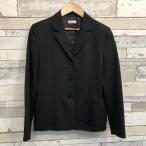 [ разряд C] однобортный костюм ELLE 165A тонкий Silhouette чёрный шерсть 50% стрейч круг мытье OK ученик неполной средней школы ученик старшей школы б/у форма б/у школьная форма большой размер 