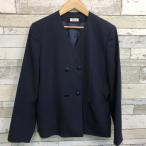 [ разряд B] двойной eaton 170A ELLE темно-синий тонкий Silhouette стрейч шерсть 50% верхняя одежда ученик неполной средней школы ученик старшей школы женщина форма б/у школьная форма 