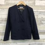 [ разряд B] двойной eaton 160A OLIVE des OLIVE темно-синий тонкий Silhouette стрейч шерсть 50% верхняя одежда ученик неполной средней школы ученик старшей школы женщина форма б/у школьная форма 