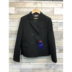 [ новый товар не использовался ] outlet ограниченное количество ELLE двубортный костюм чёрный тонкий Silhouette шерсть 50% стрейч круг мытье OK ученик неполной средней школы ученик старшей школы 