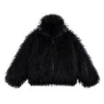 サプライヤー SUPPLIER ファージャケット コート アウター ブラック 男女兼用 FULL-ZIP FAUX FUR JACKET -BLACK-
