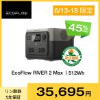 ポータブル電源 リン酸鉄 RIVER 2 Max 大容量 512Wh 蓄電池 リチウムイオンバッテリー キャンプ アウトドア バッテリー充電器 EcoFlow エコフロー